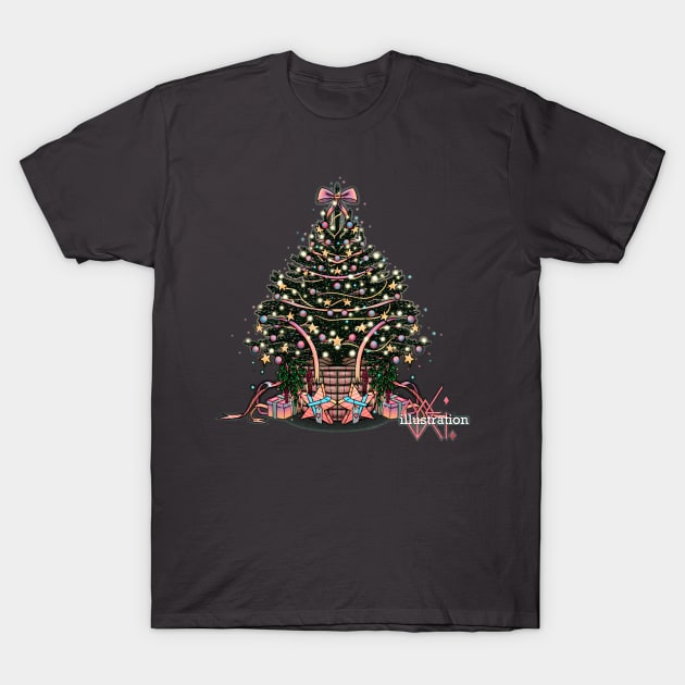 Christmas decorations tree T-Shirt by Mei.illustration